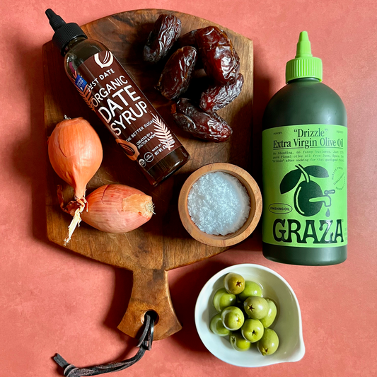 Crispy Shallot, Olive and Date Relish