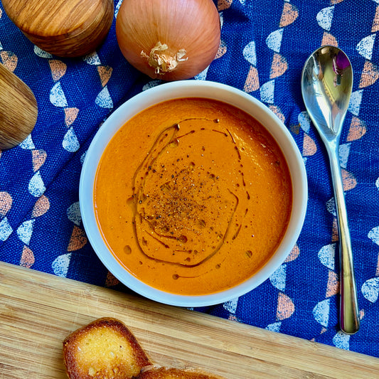 Creamy Rustic Tomato Soup, Gluten-free and Vegan
