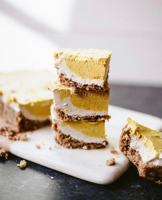 Vegan Golden Milk Cheesecake Bars