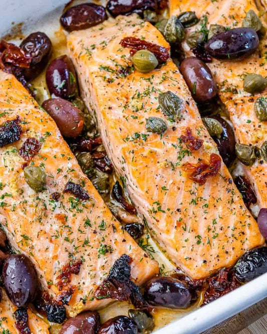 A Twist on Chicken Marbella w/ Crispy Salmon