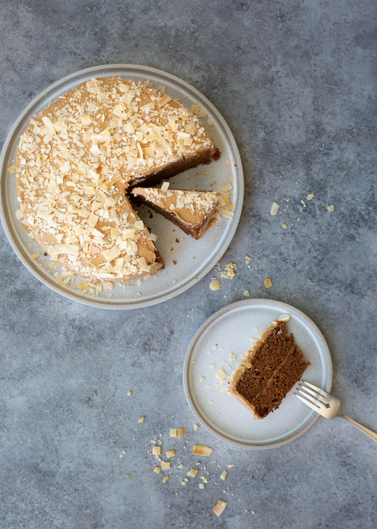 Carrot Cake with Cream Cheese Frosting + Toasted Coconut