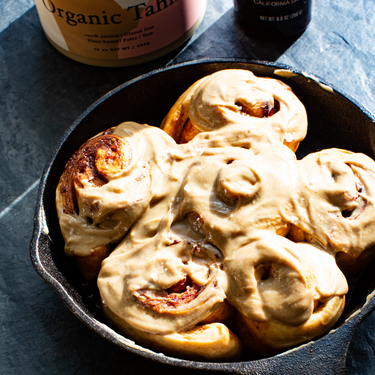 Challah Tahini Cinnamon Rolls