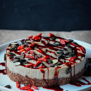 Raw Coffee Cream Cake with Chocolate Crust