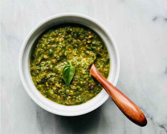 Pistachio Pesto Date Syrup Vinaigrette
