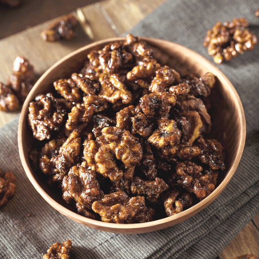 Quick 2 Ingredient Low-Sugar Candied Walnuts