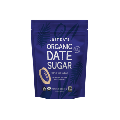 Just Date Organic Date Sugar package on a white background